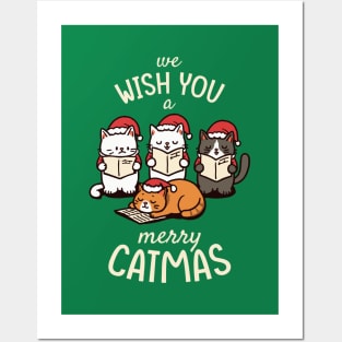 Caroling Cats - We Wish You a Merry Catmas Posters and Art